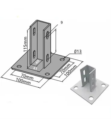 Soporte Pared Suelo Para Perfil De Aluminio 2020