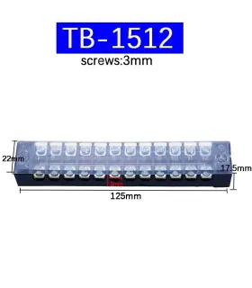 Conector Bornera Terminal Doble Fila TB-1512  - 15A