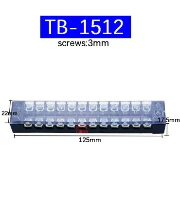 Conector Bornera Terminal Doble Fila TB-1512  - 15A