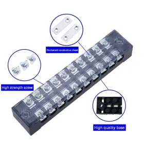 Conector Bornera Terminal Doble Fila TB-1512  - 15A