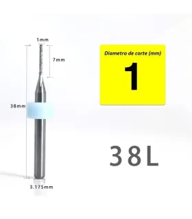 Fresa de Tungsteno Para Corte 1mm Vástago 1/8