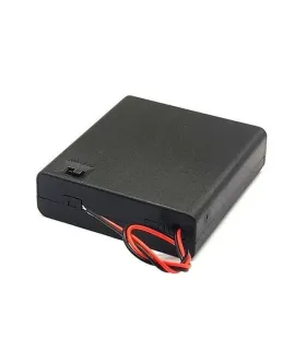 Porta Batería Caja Pila AA Para 4 Pilas 6V