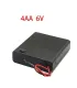 Porta Batería Caja Pila AA Para 4 Pilas 6V