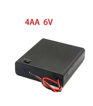 Porta Batería Caja Pila AA Para 4 Pilas 6V
