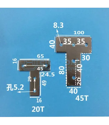 Conector Unión T Perfil Aluminio 2020