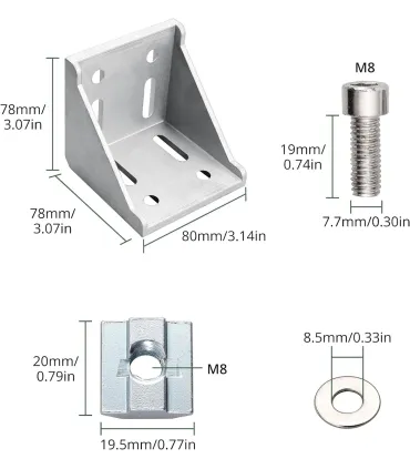 Unión Externa Perfil De Aluminio 8080 - 3876 - 4080