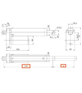 Actuador Lineal De Alta Resistencia 12v 150mm 1000N 6mm/s