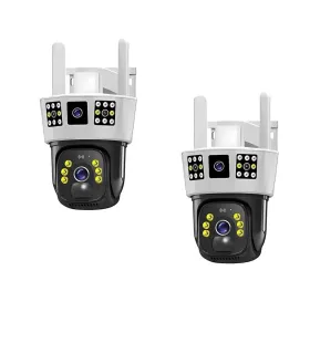 Cámara Solar Wifi Para Exteriores Robótica 3 Lentes