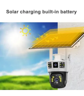 Cámara Solar Wifi Para Exteriores Robótica 3 Lentes