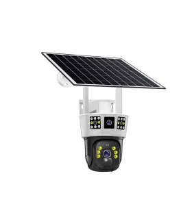 Cámara Solar Wifi Para Exteriores Robótica 3 Lentes