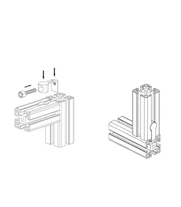 Conector Incorporado Unión Perfil Aluminio 4040 - 3838