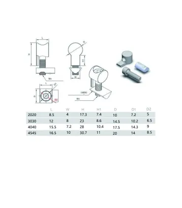 Conector Incorporado Unión Perfil Aluminio 4040 - 3838