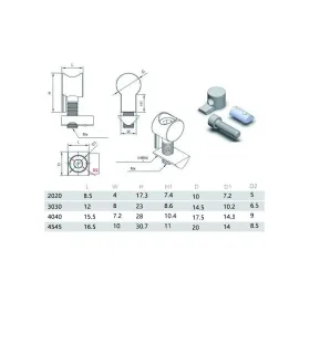 Conector Incorporado Unión Perfil Aluminio 2020 - 2040