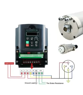 Kit Spindle 1.5KW CNC 220VAC Refrigerado Por Agua
