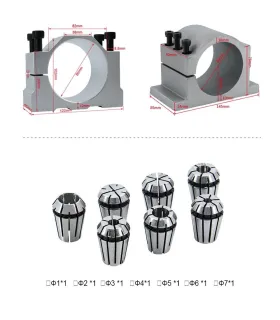 Kit Spindle 1.5KW CNC 220VAC Refrigerado Por Agua