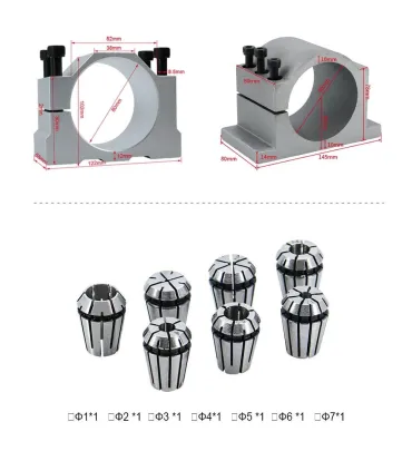 Kit Spindle 1.5KW CNC 110VAC Refrigerado Por Agua