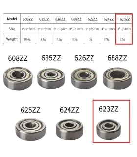 Rodamiento Balinera 8mm 623zz