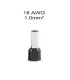 Conector Terminal Eléctrico 18 AWG x 100 unidades