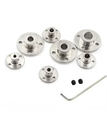 Acople Motor Con Brida D externo 22mm Interno 6.35mm (1/4)
