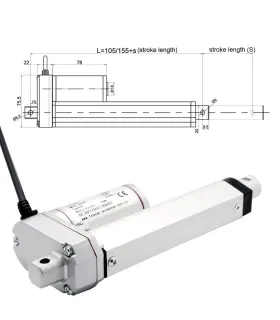 Actuador Lineal 12v 350mm 750N 10mm/s