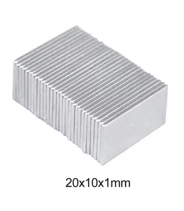 Iman Neodimio Fuerte N35 Rectangular 20x10mm 1.5mm x 10 Unidades