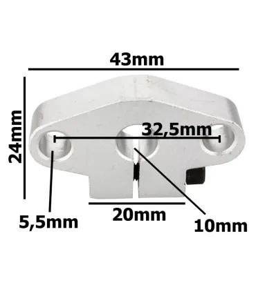 Soporte Eje Lineal 10mm Shf10 - Base Varilla Lisa - Merkatronix