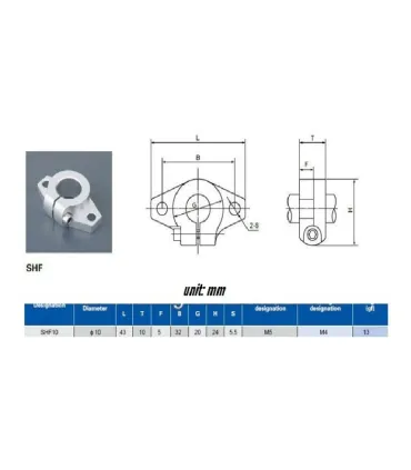 Soporte Eje Lineal 10mm Shf10 - Base Varilla Lisa - Merkatronix