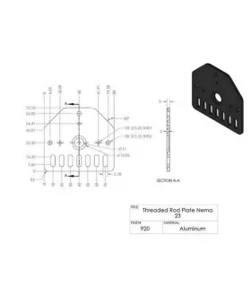 Soporte Plano Motor Nema 23 Nema 17 Para Varilla Roscada