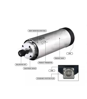 Kit Spindle Husillo 1.5kw Refrigerado Aire 24.000rpm CNC