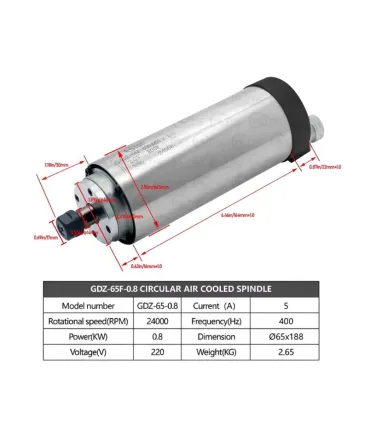 Kit Spindle Husillo 1.5kw Refrigerado Aire 24.000rpm CNC