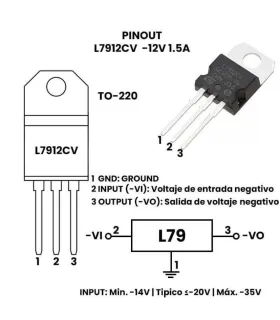 Regulador de Voltaje Positivo L7812CV – TO-220