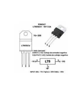 Regulador de Voltaje Negativo 5V L7905 – TO-220