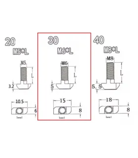 Tornillo Cabeza De Martillo M6 X 20mm