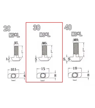 Tornillo Cabeza De Martillo M6 X 20mm