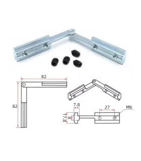 Unión Flexible Para conexión En Angulo Perfil 4040