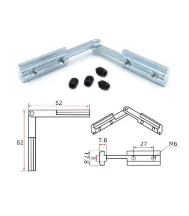 Unión Flexible Para conexión En Angulo Perfil 4040