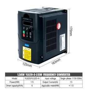 Variador de Frecuencia VFD 110VAC Para Spindle 1.5kw