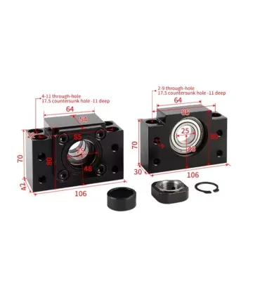 Kit Soporte Bk25 Bf25 Para Tornillo de Recirculante