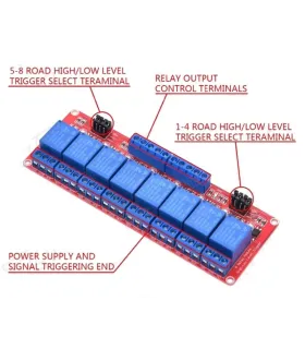 Modulo Rele 8 Canales 12v Optoacoplado Low/high Level