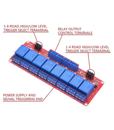 Modulo Rele 8 Canales 12v Optoacoplado Low/high Level