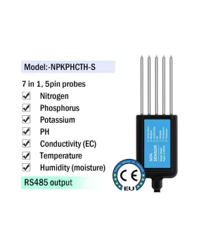 Sensor Suelo NPK 4-20ma 0-5V Modbus RS485 NPKPHCTH-S
