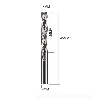 Fresa Compresion Espiral Up Down Cut Para Madera 4mm