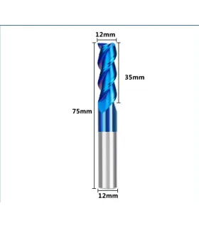 Fresa Para Corte Aluminio Carburo Tungsteno 3 Filos 12mm