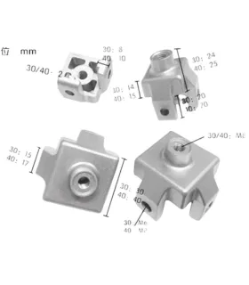 Conector Extremo Con Rosca Perfil 4040 Para Pata Rueda M8
