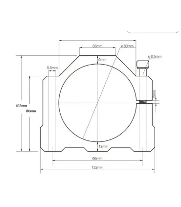Base Soporte En Aluminio Para Spindle Husillo 80mm