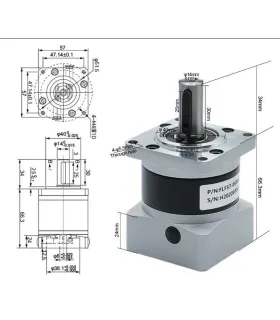 Caja Reductora Para Motor Nema 23 FLF57 5:1