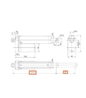 Actuador Lineal 12V 100mm 14mm/s 1000N (100KG)