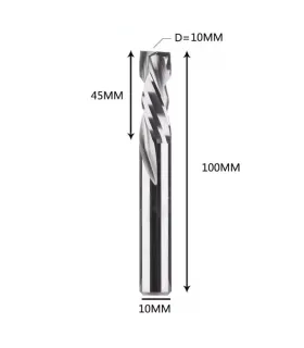 Fresa de Compresión Espiral 2 Flautas Para Madera 10mm