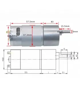 Motorreductor JGB37-550 12Vdc 100RPM Alto Torque