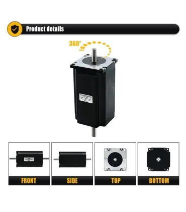 Motor Paso A Paso Nema 23 57HS112 3a Doble Eje 8mm - Merkatronix